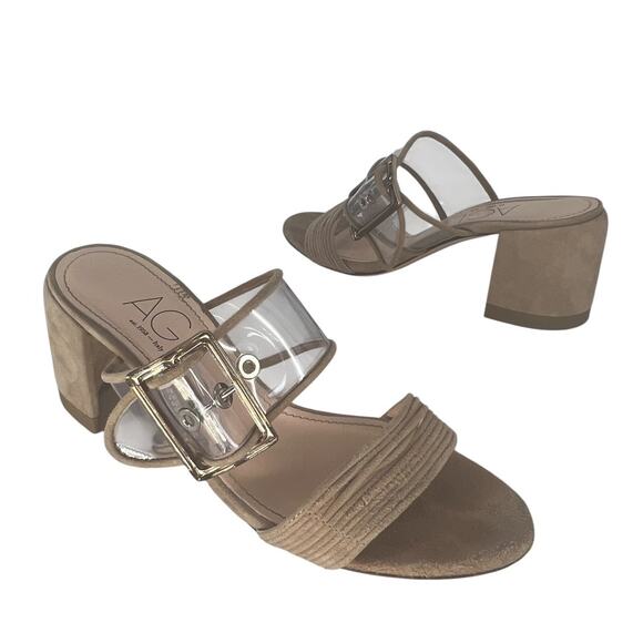 AGL Transparent Buckle Strap Mule Sandals - Picture 2 of 14